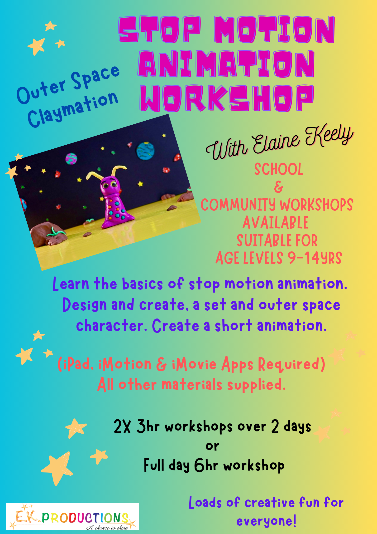 Stop Motion Animation Workshop — Outer Space Claymation